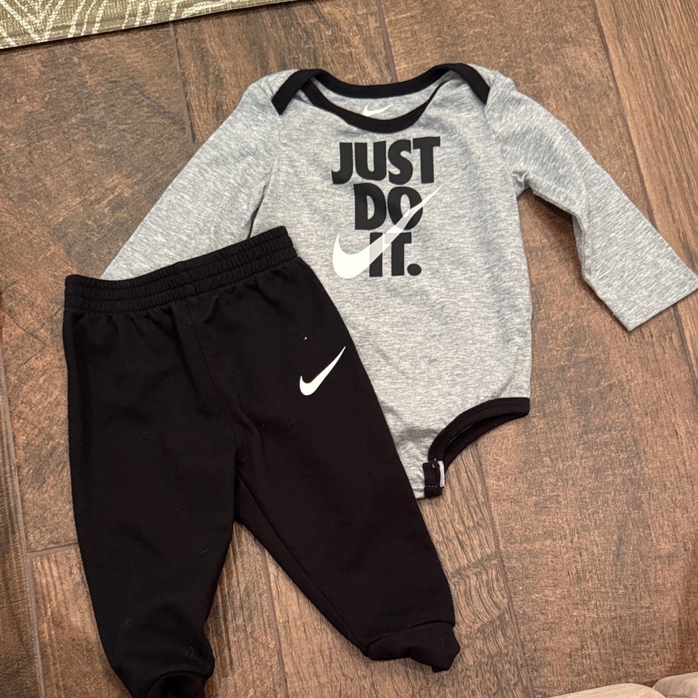 Nike Gray and Black Baby Outfit
